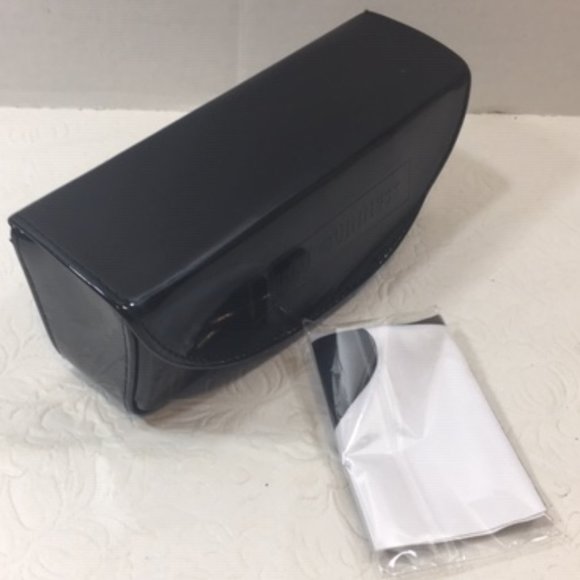 Lulu Guinness Designer 👓Eyeglasses👓 Hard Shell Case w/Mirror Black Shiny - Picture 3 of 11